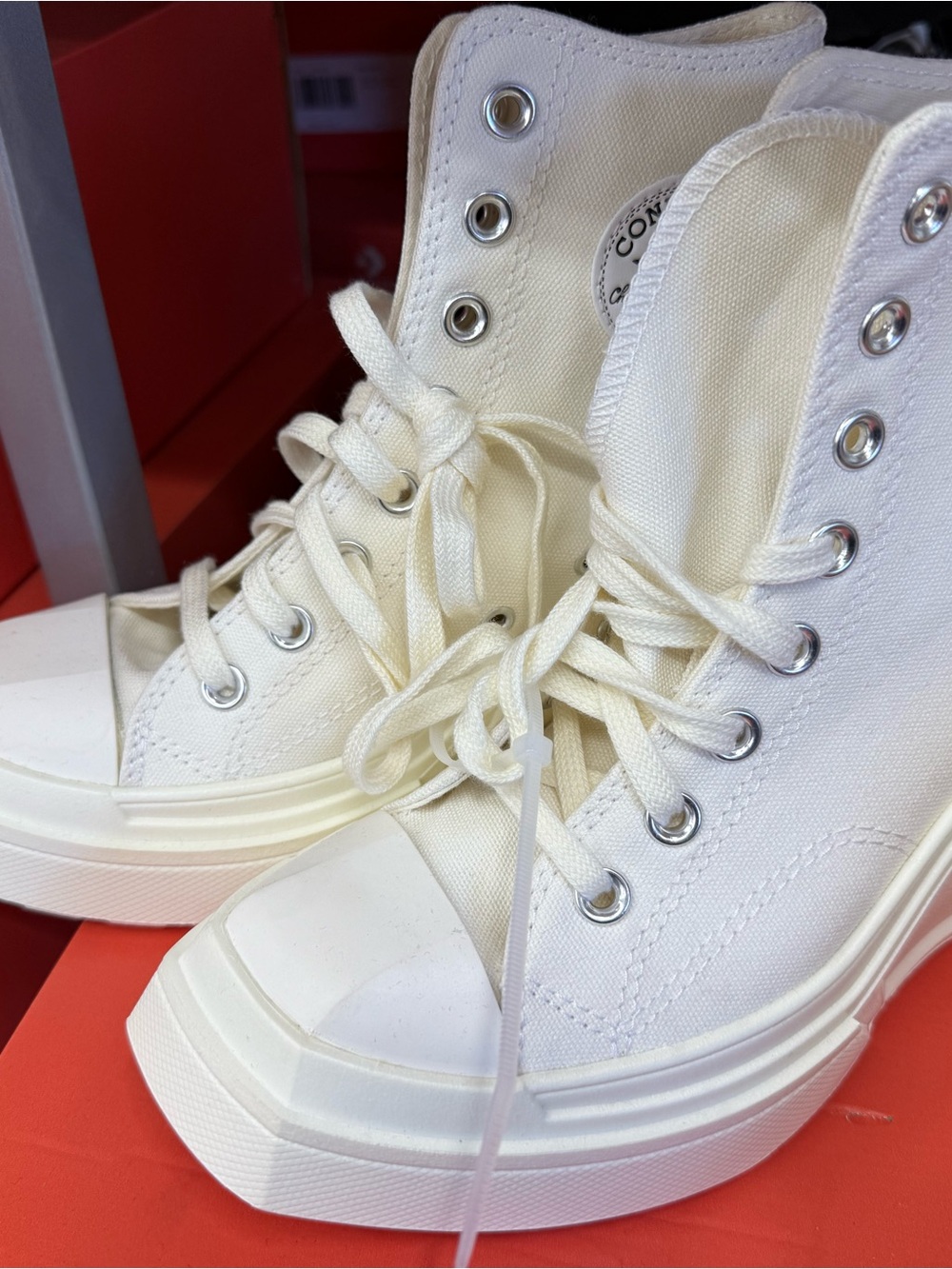 Converse High-Top Canvas Sneakers in Off-White